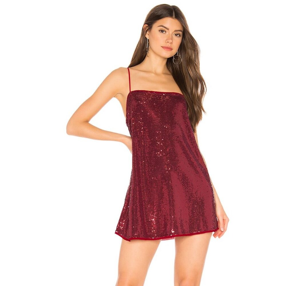 Alyn Paige Burgundy Sequin Mini Dress